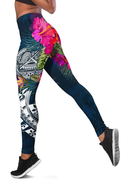 American Samoa Legging - Polynesian Hibiscus with Summer Vibes