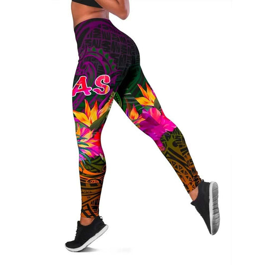 American Samoa Legging - Summer Hibiscus