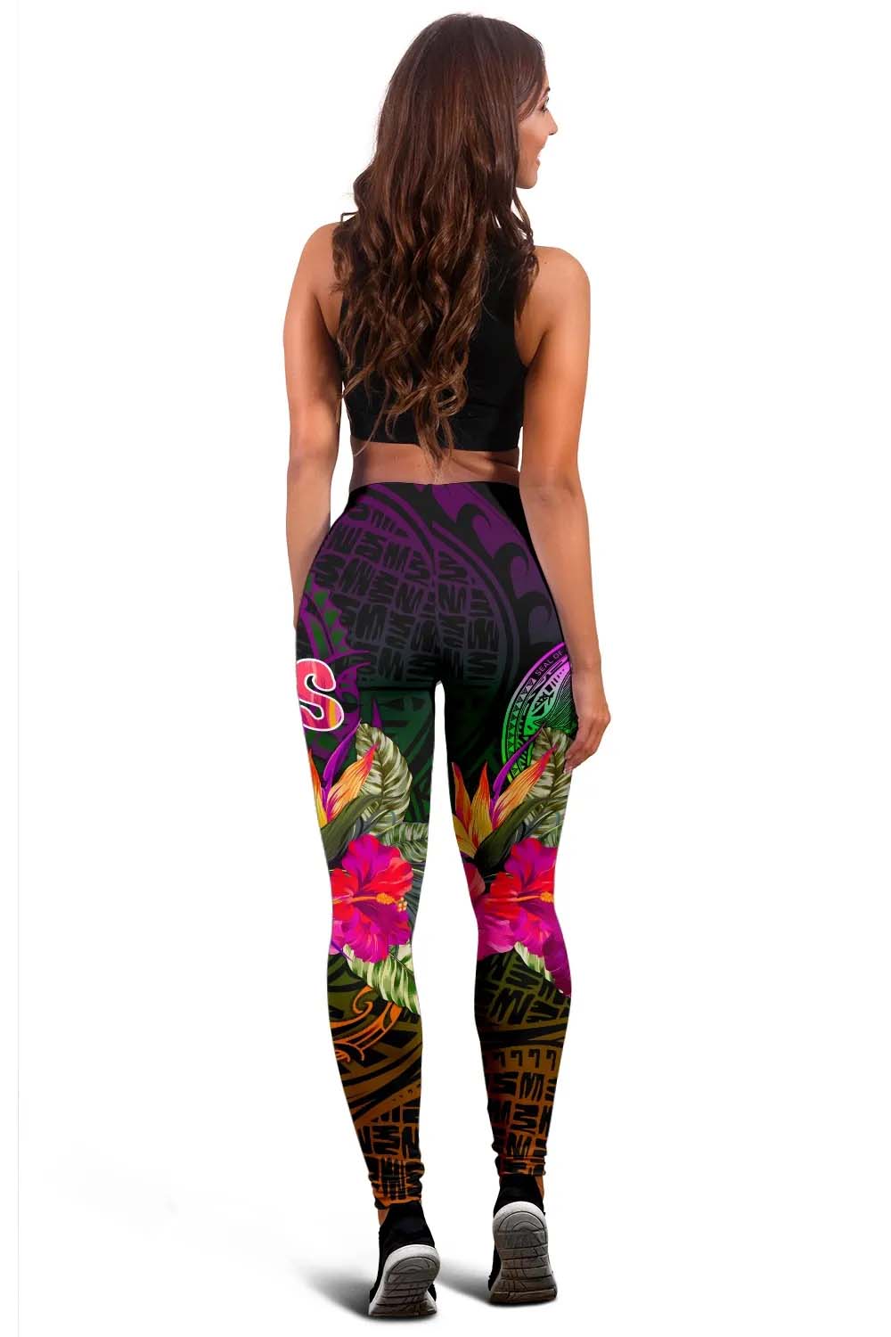 American Samoa Legging - Summer Hibiscus