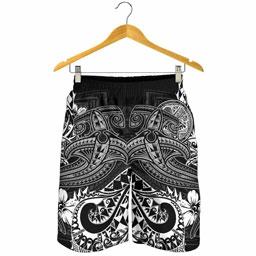 American Samoa Men Shorts - White Shark Polynesian Tattoo