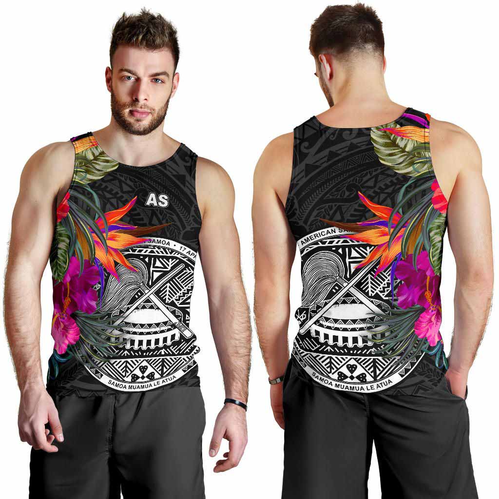 American Samoa Men Tank Top - Polynesian Hibiscus Pattern
