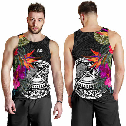 American Samoa Men Tank Top - Polynesian Hibiscus Pattern