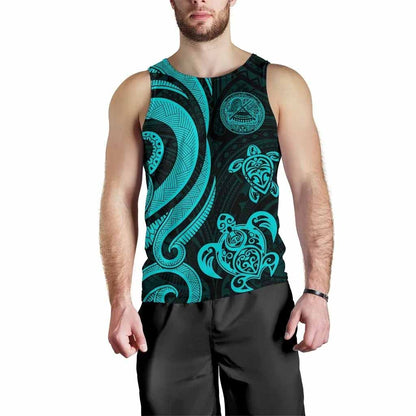 American Samoa Men Tank Top - Turquoise Tentacle Turtle