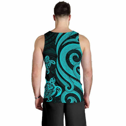 American Samoa Men Tank Top - Turquoise Tentacle Turtle
