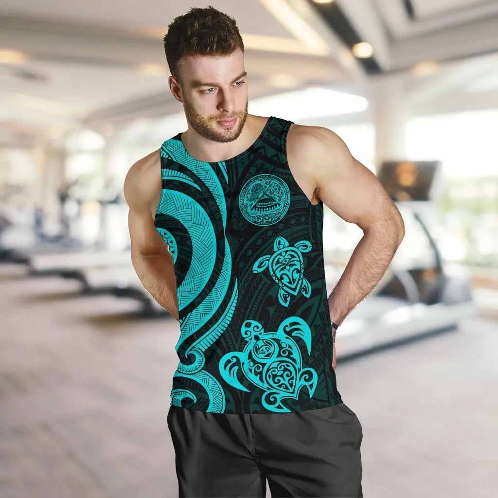 American Samoa Men Tank Top - Turquoise Tentacle Turtle