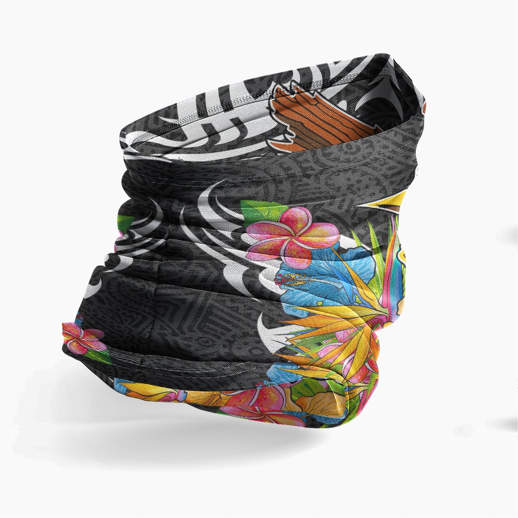 American Samoa Neck Gaiter - Eagle Tribal Floral Pattern