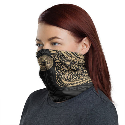 American Samoa Neck Gaiter - Floral Tattoo Gold
