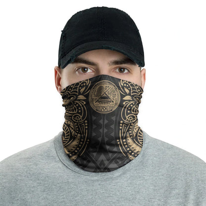 American Samoa Neck Gaiter - Floral Tattoo Gold