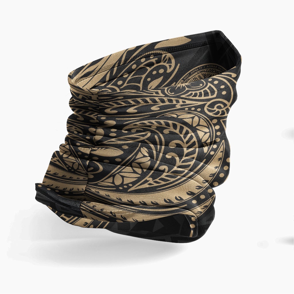 American Samoa Neck Gaiter - Floral Tattoo Gold