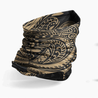 American Samoa Neck Gaiter - Floral Tattoo Gold