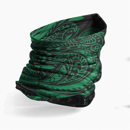 American Samoa Neck Gaiter - Floral Tattoo Green