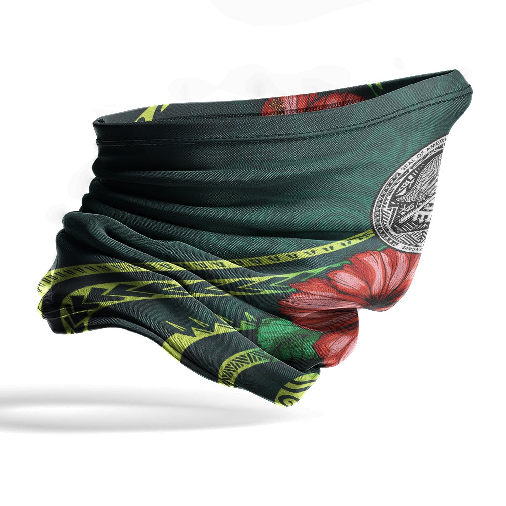American Samoa Neck Gaiter - Hibiscus With Seal