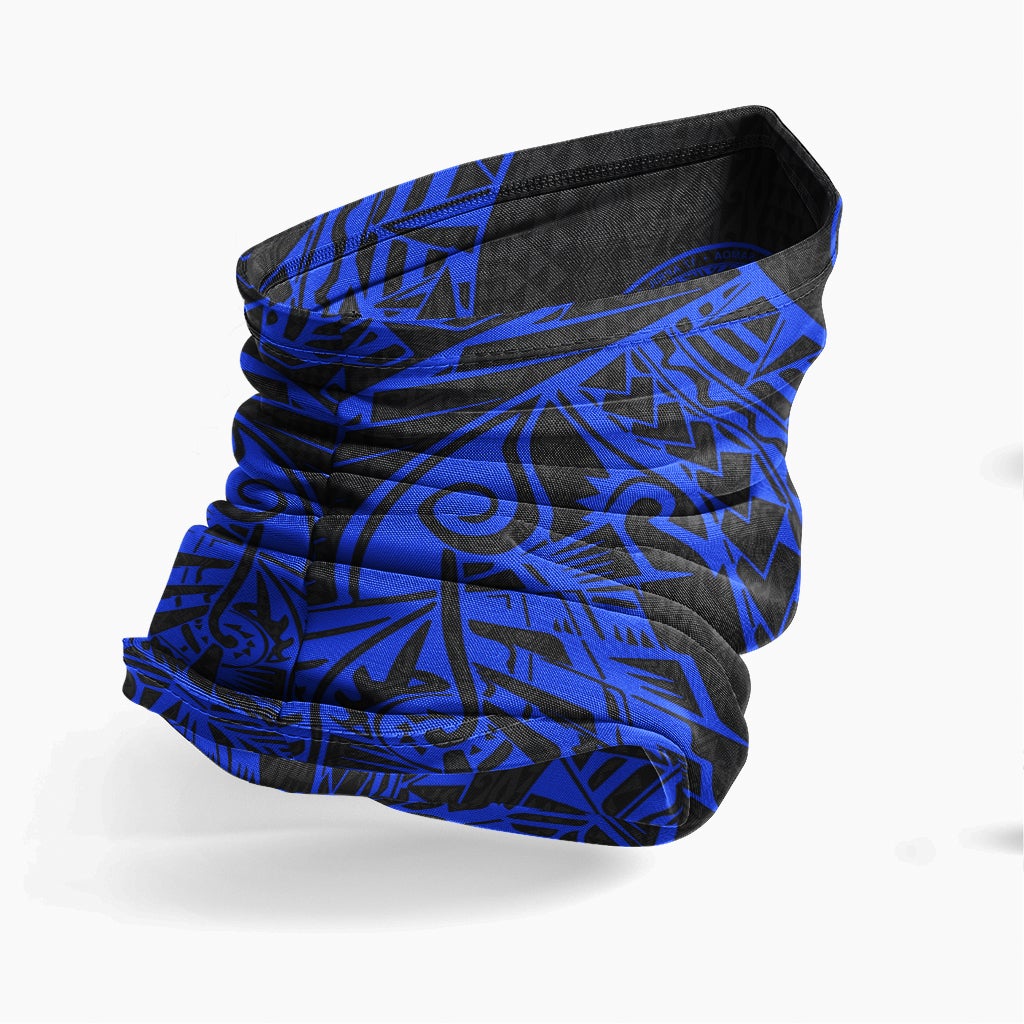 American Samoa Neck Gaiter - Polynesian Pattern Blue