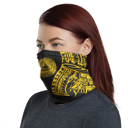 American Samoa Neck Gaiter - Polynesian Pattern Gold