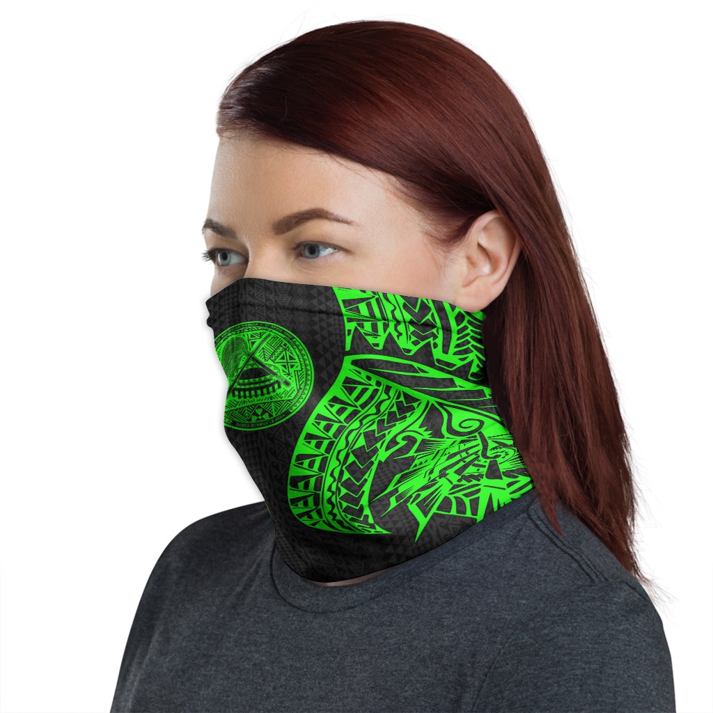 American Samoa Neck Gaiter - Polynesian Pattern Green