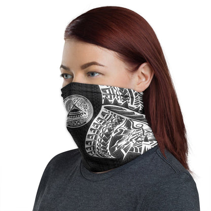 American Samoa Neck Gaiter - Polynesian Pattern White