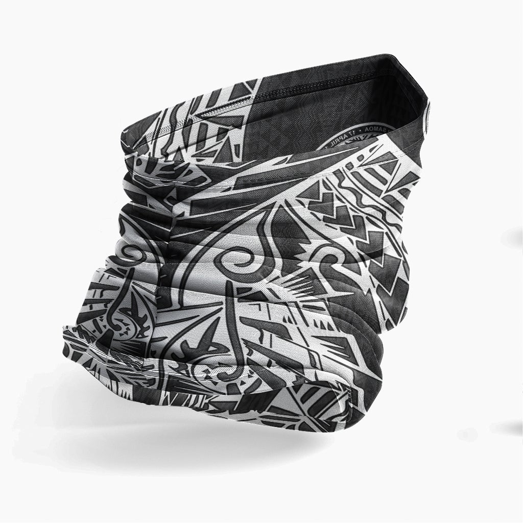 American Samoa Neck Gaiter - Polynesian Pattern White