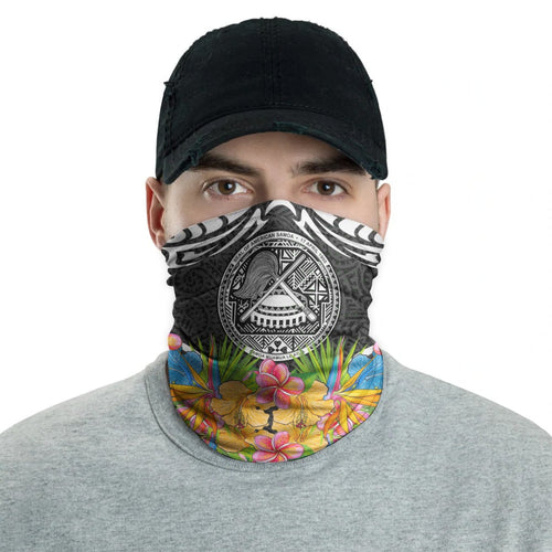 American Samoa Neck Gaiter - Tribal Floral Pattern