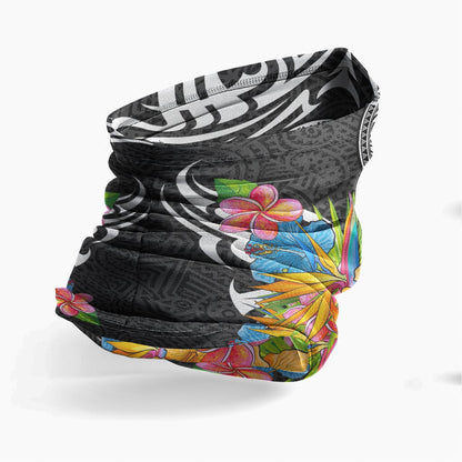 American Samoa Neck Gaiter - Tribal Floral Pattern