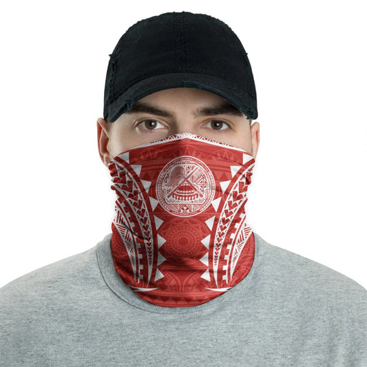 American Samoa Neck Gaiter - Tribal Pattern Red