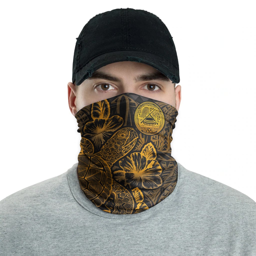 American Samoa Neck Gaiter - Turtle Hibiscus Gold