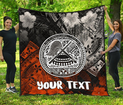 American Samoa Personalised Premium Quilt - Vintage Polynesian Style