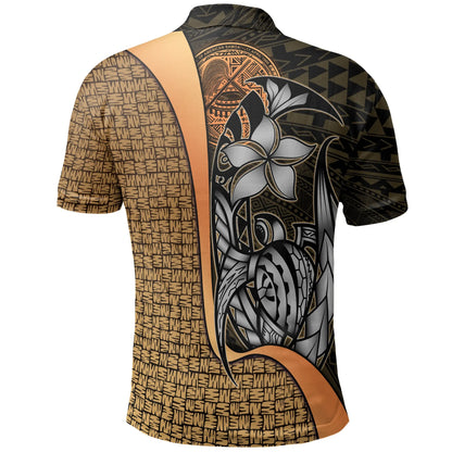 American Samoa Polo Shirt Gold - Turtle with Hook