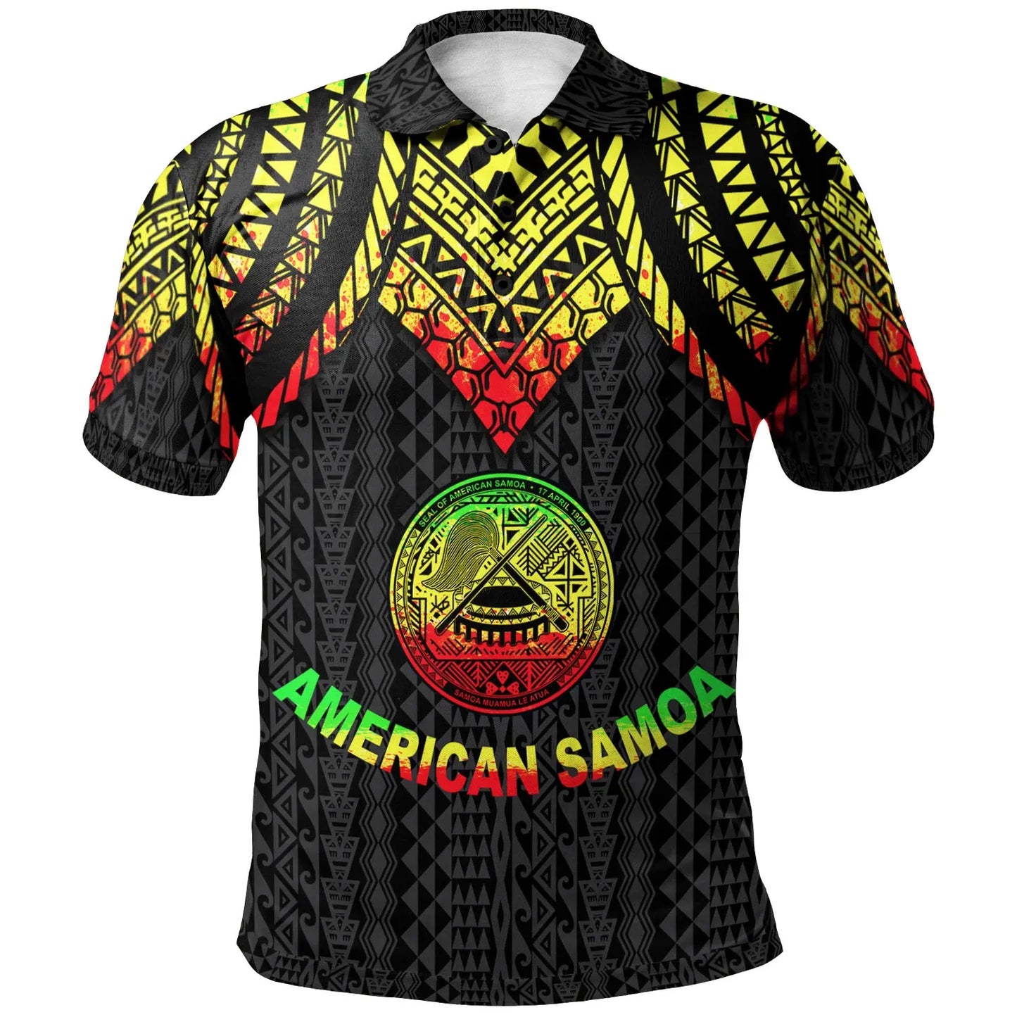 American Samoa Polo Shirt - Polynesian Armor Style Reagge