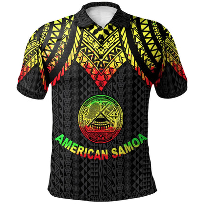 American Samoa Polo Shirt - Polynesian Armor Style Reagge