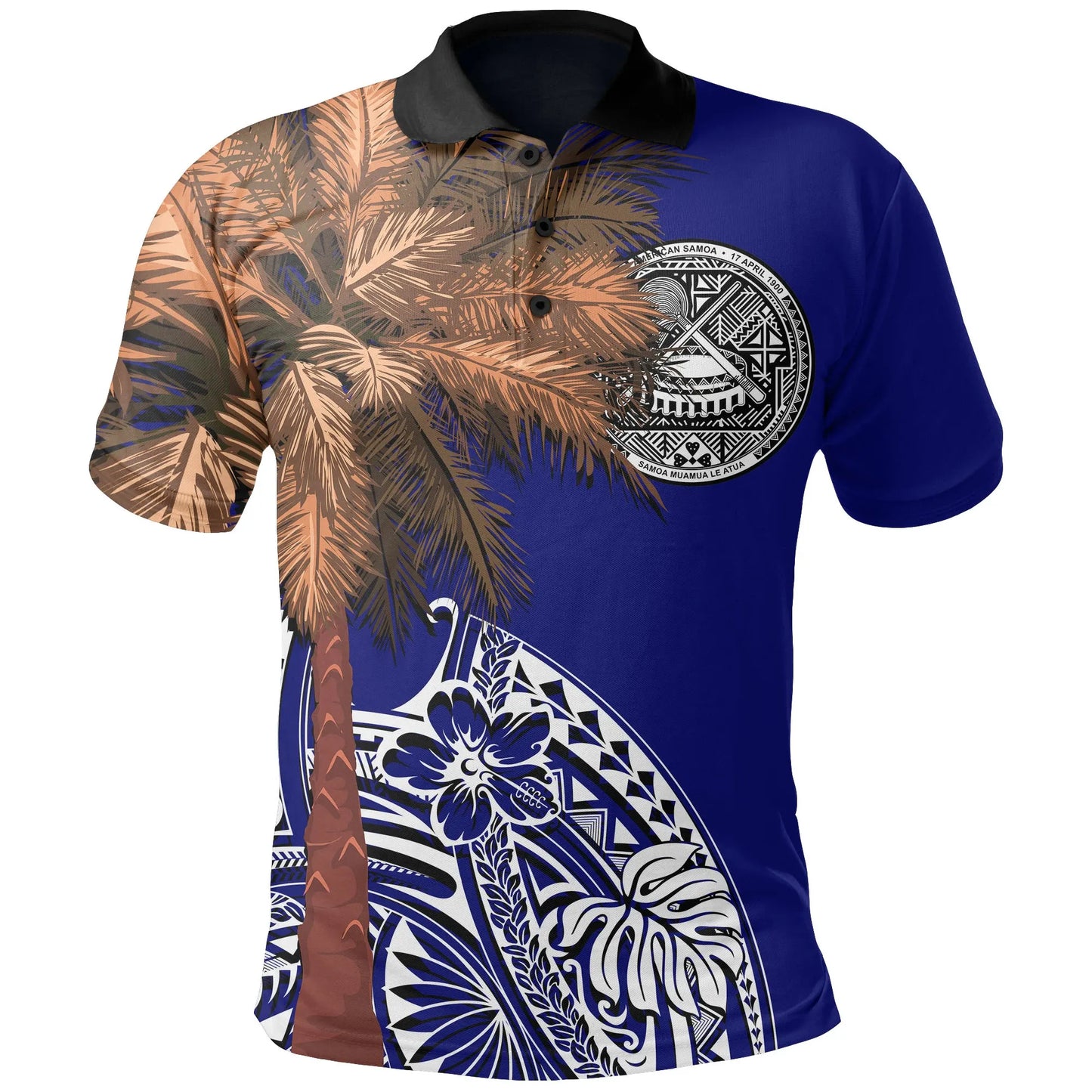 American Samoa Polo Shirt - Polynesian Palm Tree Flag