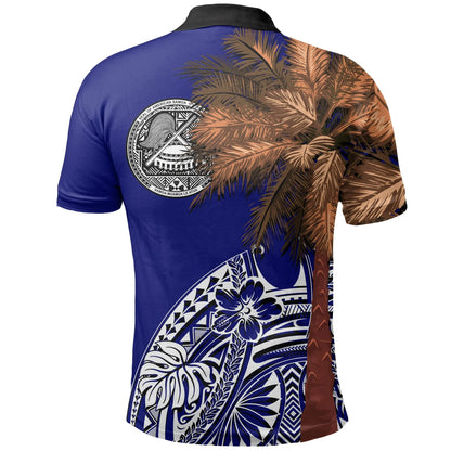 American Samoa Polo Shirt - Polynesian Palm Tree Flag