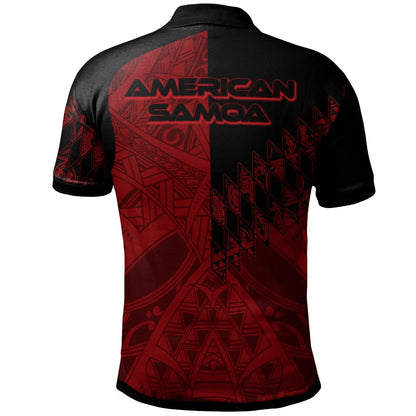 American Samoa Polo Shirt - Red Color Symmetry Style