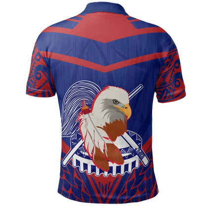 American Samoa Polo Shirt - The Eagle With Polynesian Pattern