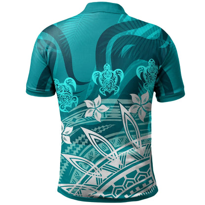 American Samoa Polo Shirt - Turtle Around Flower