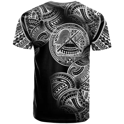 American Samoa Polynesia Custom Personalised T-Shirt - American Samoa Tribal Flower White