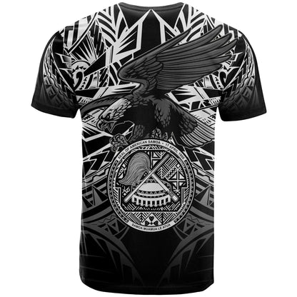 American Samoa Polynesian All Over Custom Personalised T-Shirt - Eagle Tribal Pattern