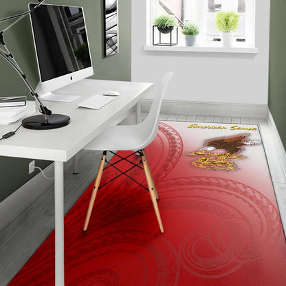American Samoa Polynesian Area Rug - Bald Eagle (Red)