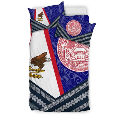 American Samoa Polynesian Bedding Set - American Samoa Flag And Seal