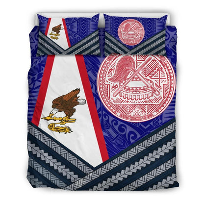 American Samoa Polynesian Bedding Set - American Samoa Flag And Seal