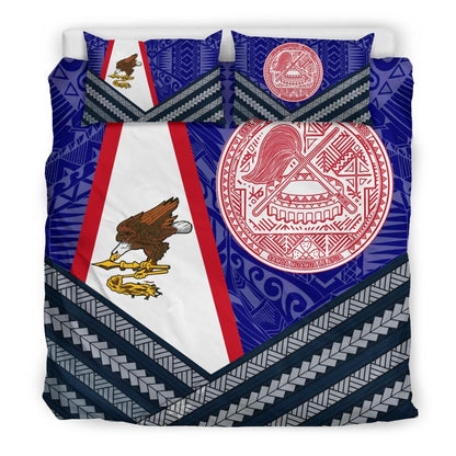American Samoa Polynesian Bedding Set - American Samoa Flag And Seal