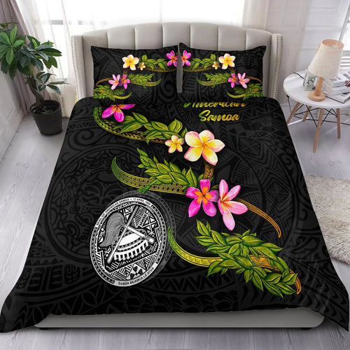 American Samoa Polynesian Bedding Set - Plumeria Tribal