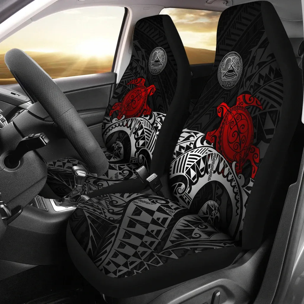 American Samoa Car Seat Covers - Polynesian Turtle (Red)