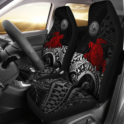 American Samoa Car Seat Covers - Polynesian Turtle (Red)