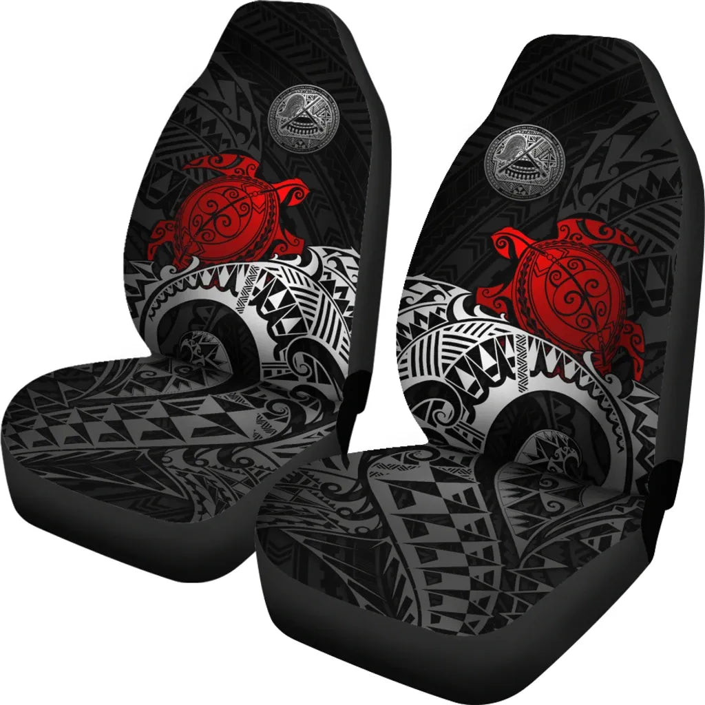 American Samoa Car Seat Covers - Polynesian Turtle (Red)