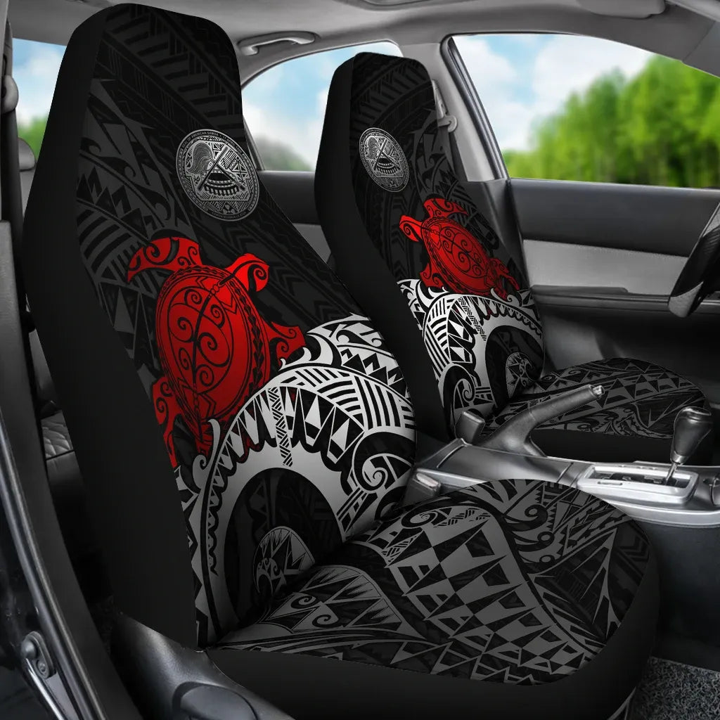 American Samoa Car Seat Covers - Polynesian Turtle (Red)