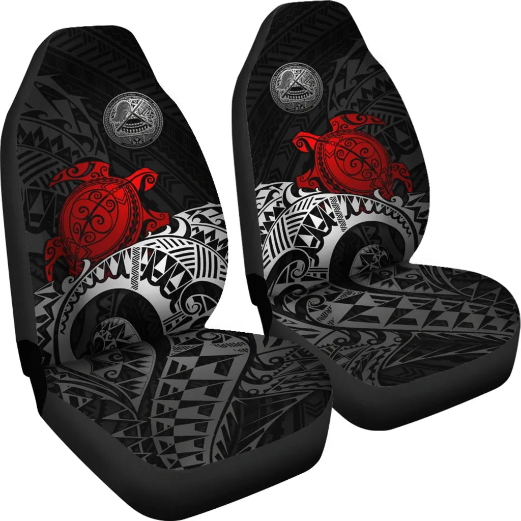 American Samoa Car Seat Covers - Polynesian Turtle (Red)