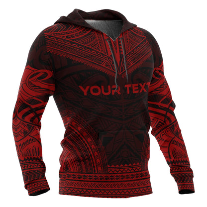 American Samoa Polynesian Chief Custom Personalised Hoodie - Red Version