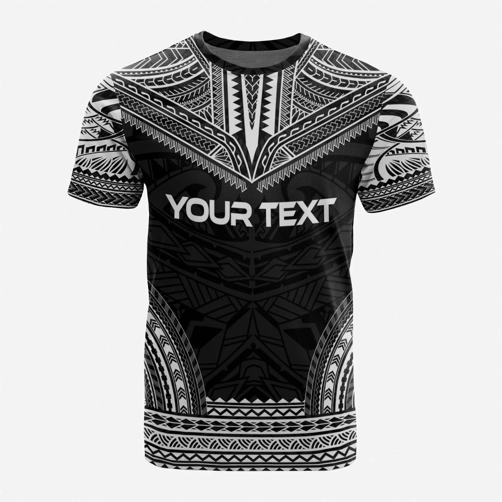 American Samoa Custom Personalised T-Shirt - American Samoa Seal Polynesian Chief Tattoo Black Version