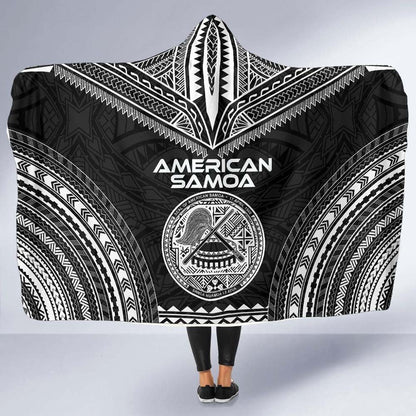 American Samoa Polynesian Chief Hooded Blanket - Black Version