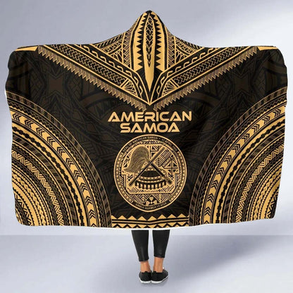 American Samoa Polynesian Chief Hooded Blanket - Gold Version